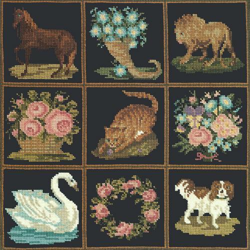 Patchwork Pieces Needlepoint Kit Elizabeth Bradley Design Black