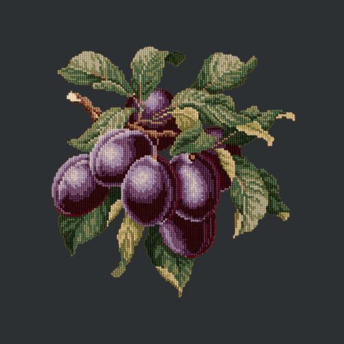 Plums Needlepoint Kit Elizabeth Bradley Design Black