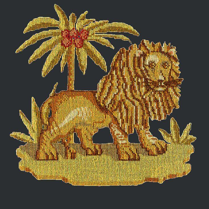 The Lion Needlepoint Kit Elizabeth Bradley Design Black