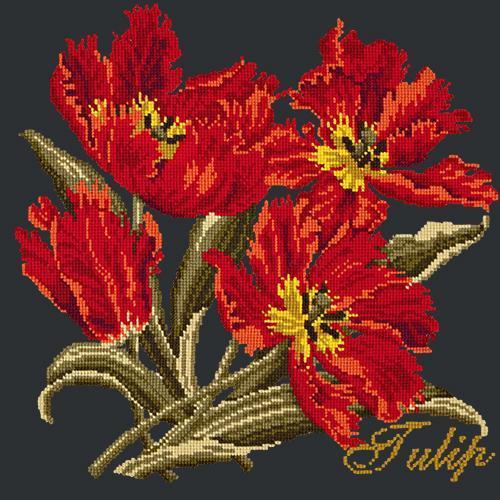 Tulip Needlepoint Kit Elizabeth Bradley Design Black