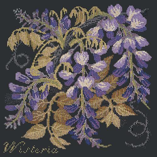 Wisteria Needlepoint Kit Elizabeth Bradley Design Black