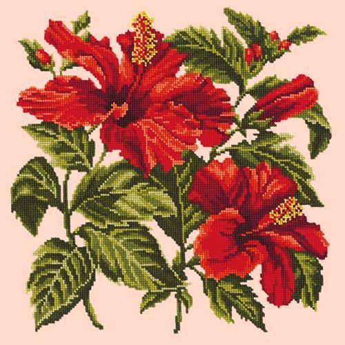 Hibiscus Needlepoint Kit Elizabeth Bradley Design Salmon Pink 