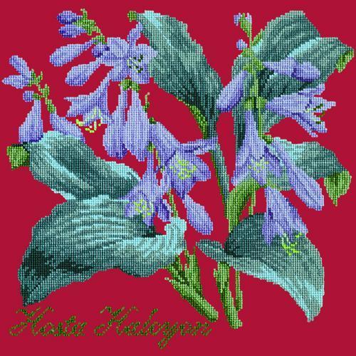 Hosta Halcyon Needlepoint Kit Elizabeth Bradley Design Bright Red 