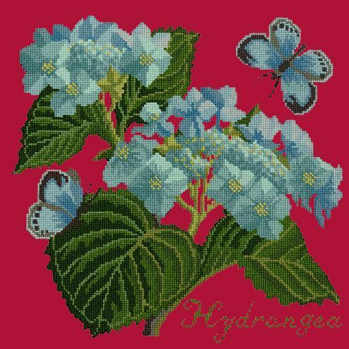 Hydrangea Needlepoint Kit Elizabeth Bradley Design Bright Red 