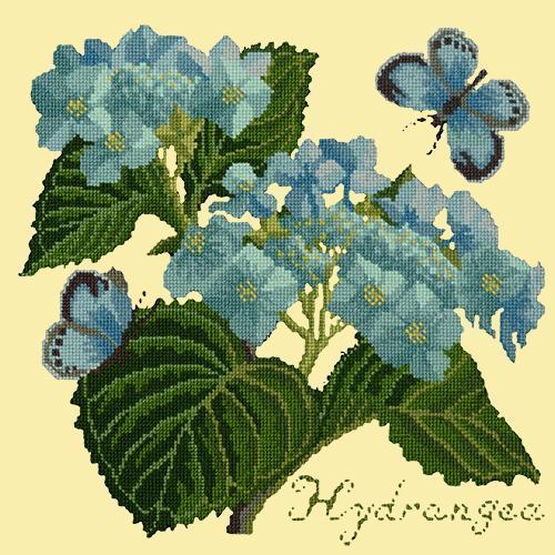 Hydrangea Needlepoint Kit Elizabeth Bradley Design Butter Yellow 