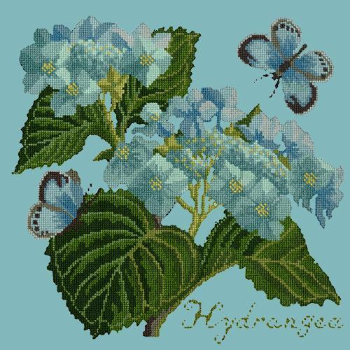 Hydrangea Needlepoint Kit Elizabeth Bradley Design Duck Egg Blue 