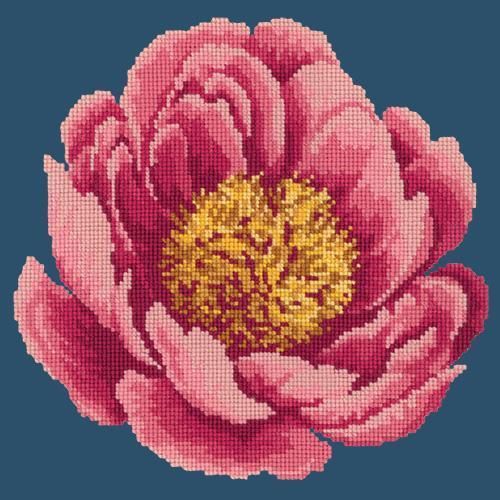Peony Needlepoint Kit Elizabeth Bradley Design Dark Blue 