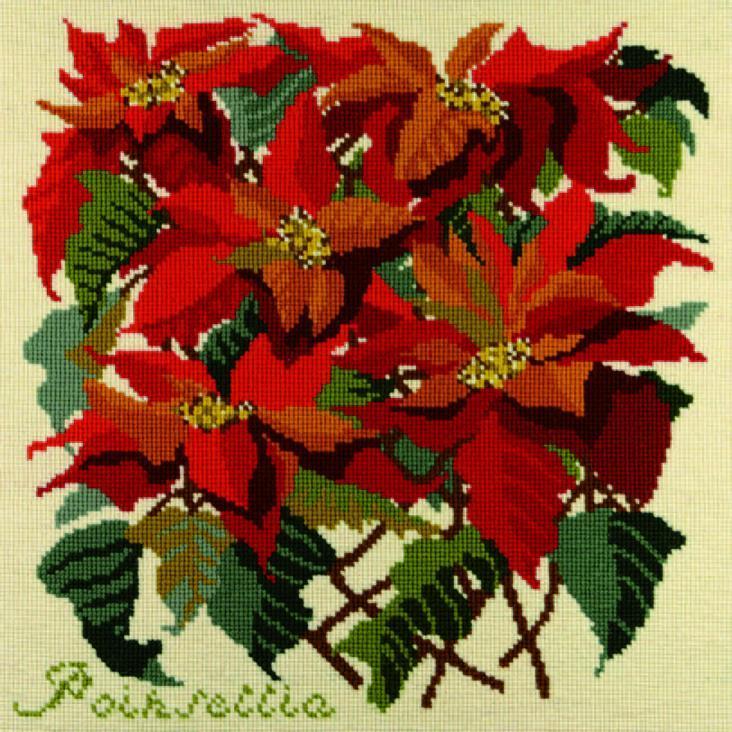 Poinsettia Needlepoint Kit Elizabeth Bradley Design 