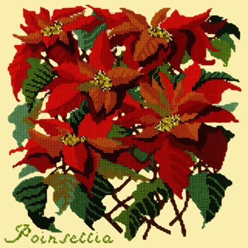Poinsettia Needlepoint Kit Elizabeth Bradley Design Butter Yellow 