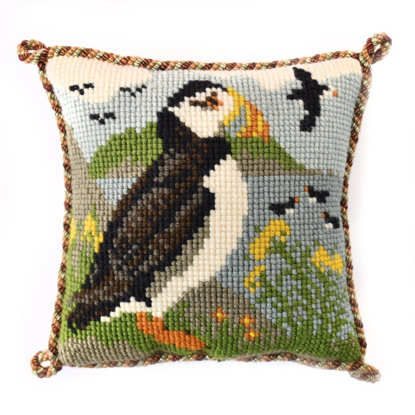 Puffins Mini Kit Needlepoint Kit Elizabeth Bradley Design 