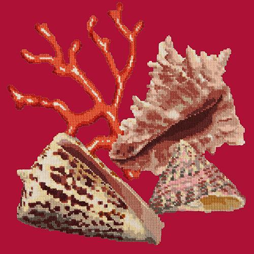 Red Coral Needlepoint Kit Elizabeth Bradley Design Bright Red 