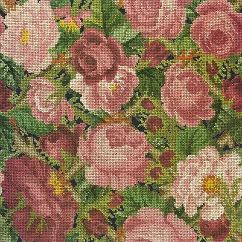 Rose Trellis Needlepoint Kit Elizabeth Bradley Design Black 
