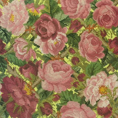 Rose Trellis Needlepoint Kit Elizabeth Bradley Design Pale Lime 