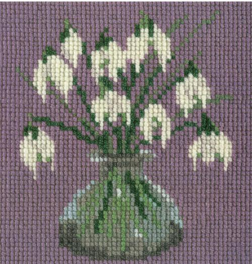 Snowdrops Mini Kit Needlepoint Kit Elizabeth Bradley Design 