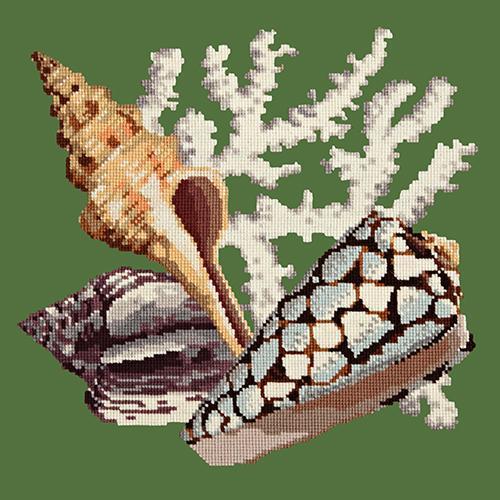 Staghorn Needlepoint Kit Elizabeth Bradley Design Dark Green 