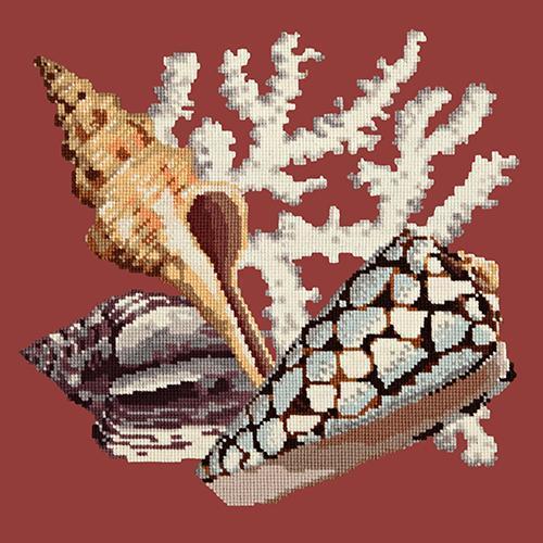 Staghorn Needlepoint Kit Elizabeth Bradley Design Dark Red 