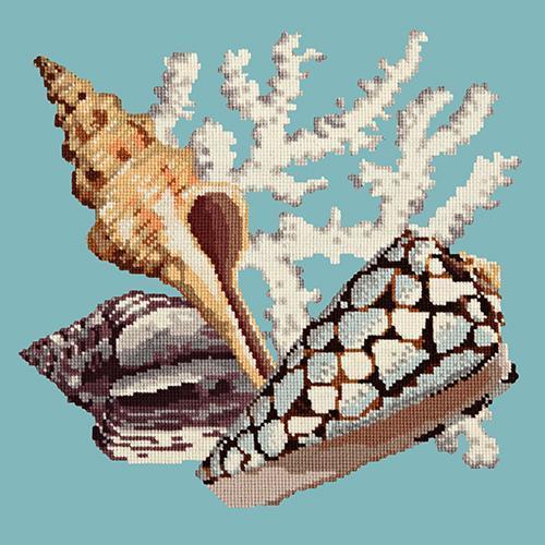 Staghorn Needlepoint Kit Elizabeth Bradley Design Duck Egg Blue 