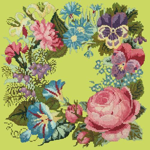 Summer Wreath Needlepoint Kit Elizabeth Bradley Design Pale Lime 