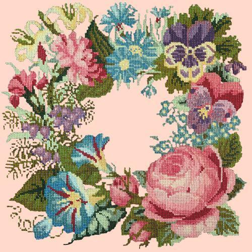 Summer Wreath Needlepoint Kit Elizabeth Bradley Design Salmon Pink 
