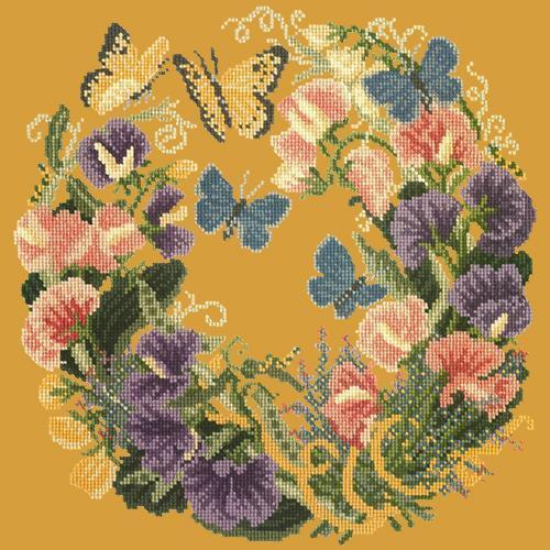 Sweetpeas Needlepoint Kit Elizabeth Bradley Design Yellow 