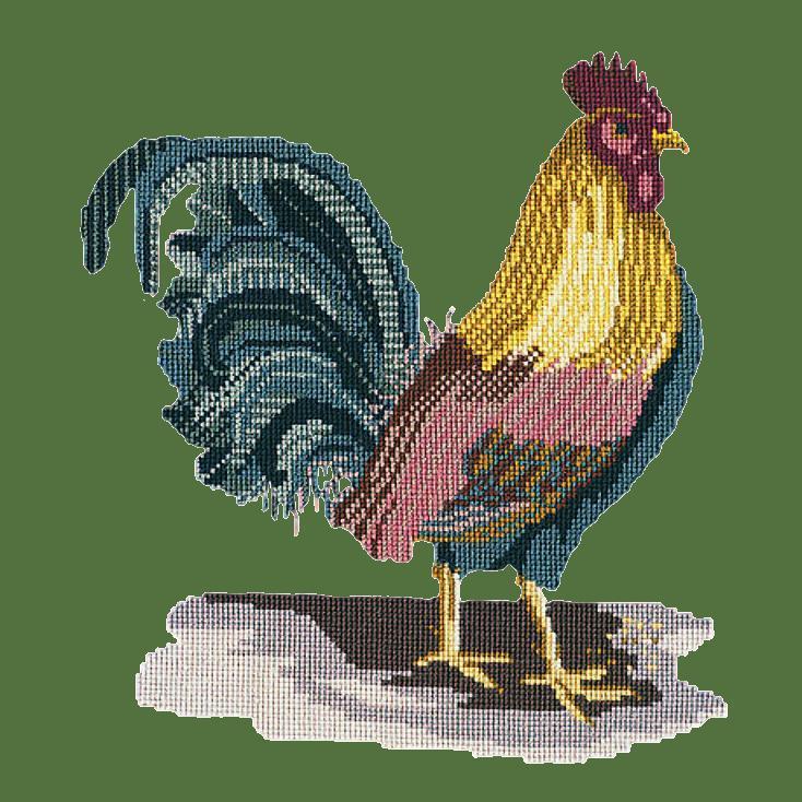 The Cockerel Needlepoint Kit Elizabeth Bradley Design Dark Green 