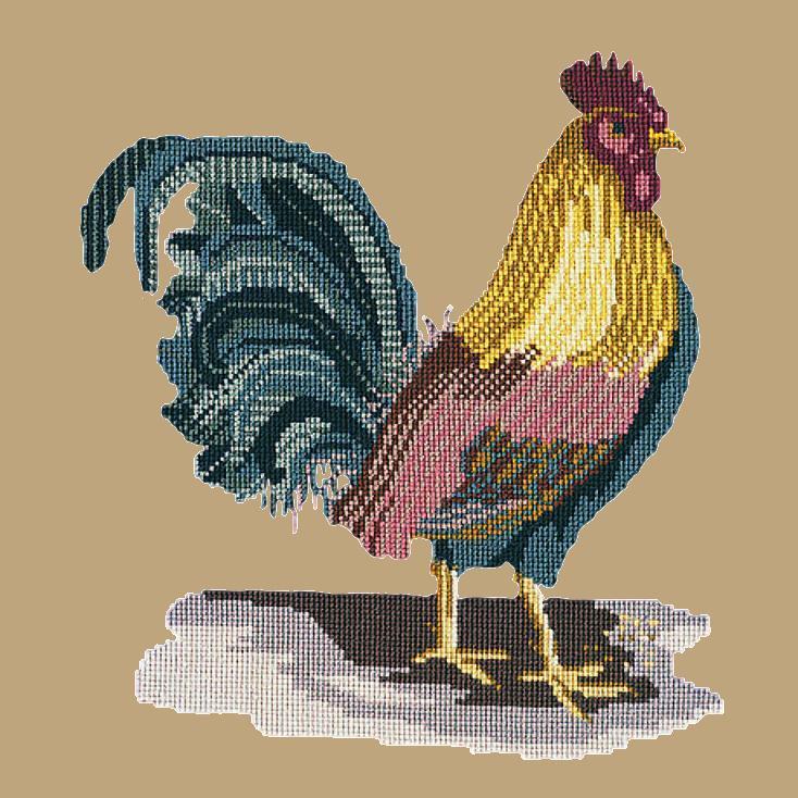 The Cockerel Needlepoint Kit Elizabeth Bradley Design Sand 