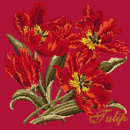 Tulip Needlepoint Kit Elizabeth Bradley Design Bright Red 