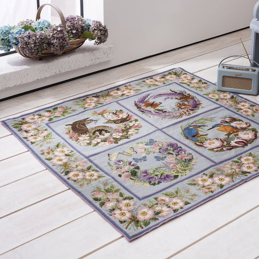 Wild Rose & Forget-Me-Not Border Carpet Border Elizabeth Bradley 